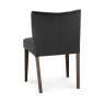 Bentley Designs Turin Dark oak 6-10 Seater Dining Set & 8 Low Back Upholstered Chairs in Gun Metal Velvet Fabric- chair back 