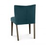 Bentley Designs Turin Dark oak 6-10 Seater Dining Set & 8 Low Back Upholstered Chairs in Sea Green Velvet Fabric- chair back 