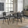 Bentley Designs Vintage Weathered Oak 4 Seater Dining Set & 4 Peppercorn Uph Back Chairs- Dark Grey Fabric- feature