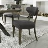 Bentley Designs Ellipse Fumed Oak 4 Seater Dining Set & 4 Uph Chairs- Dark Grey Fabric- chair feature