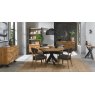 Bentley Designs Ellipse Rustic Oak 4 Seater Dining Set & 4 Uph Chairs- Old West Vintage- feature