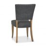 Bentley Designs Ellipse & Logan Rustic Oak 4 Seater Dining Set & 4 Uph Chairs- Dark Grey Fabric- chair back angle