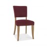 Bentley Designs Indus Rustic Oak 6-8 Seater Dining Set & 6 Rustic Uph Chairs- Crimson Velvet Fabric- chair front angle