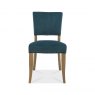 Bentley Designs Indus Rustic Oak 6-8 Seater Dining Set & 6 Rustic Uph Chairs- Sea Green Velvet Fabric- chair front