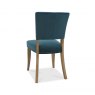 Bentley Designs Indus Rustic Oak 6-8 Seater Dining Set & 6 Rustic Uph Chairs- Sea Green Velvet Fabric- chair back angle