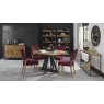 Bentley Designs Indus Rustic Oak 4 Seater Dining Set & 4 Rustic Uph Chairs- Crimson Velvet Fabric- feature