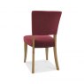 Bentley Designs Indus Rustic Oak 4 Seater Dining Set & 4 Rustic Uph Chairs- Crimson Velvet Fabric- chair back angle