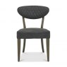 Bentley Designs Logan & Ellipse Fumed Oak 6-8 Seater Dining Set & 6 Uph Chairs- Dark Grey Fabric- chair front