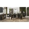 Bentley Designs Logan & Ellipse Fumed Oak 6-8 Seater Dining Set & 6 Uph Chairs- Old West Vintage- feature