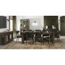 Bentley Designs Logan & Ellipse Fumed Oak 6-8 Seater Dining Set & 8 Uph Chairs- Old West Vintage- feature