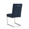 Bentley Designs Tivoli Dark Oak 4-6 Seater Dining Set & 4 Cantilever Chairs- Dark Blue Velvet Fabric- chair back angle