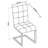 Bentley Designs Tivoli Dark Oak 4-6 Seater Dining Set & 4 Cantilever Chairs- Gun Metal Velvet Fabric- chair line drawing