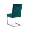 Bentley Designs Tivoli Dark Oak 4-6 Seater Dining Set & 4 Cantilever Chairs- Sea Green Velvet Fabric- chair back angle