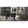 Bentley Designs Tivoli Weathered Oak 4-6 Seater Dining Set & 4 Indus Cantilever Chairs- Dark Grey Fabric- feature