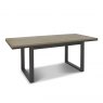 Bentley Designs Tivoli Weathered Oak 4-6 Seater Dining Set & 4 Indus Cantilever Chairs- Dark Grey Fabric- table extended