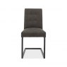 Bentley Designs Tivoli Weathered Oak 4-6 Seater Dining Set & 6 Indus Cantilever Chairs- Dark Grey Fabric- chair front