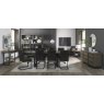 Bentley Designs Tivoli Weathered Oak 6-8 Seater Dining Set & 8 Indus Cantilever Chairs- Dark Grey Fabric- feature
