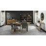 Bentley Designs Indus Rustic Oak 4-6 Seater Dining Set & 4 Upholstered Chairs in Dark Grey Fabric- feature