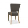Bentley Designs Indus Rustic Oak 4-6 Seater Dining Set & 4 Upholstered Chairs in Dark Grey Fabric- chair back angle