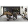 Bentley Designs Indus Rustic Oak 4-6 Seater Dining Set & 4 Upholstered Cantilever Chairs in Dark Grey Fabric- feature