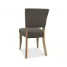 Bentley Designs Indus Rustic Oak 4 Seater Circular Dining Set & 4 Upholstered Chairs in Dark Grey Fabric- chair back angle