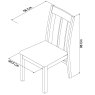 Bentley Designs Turin Light Oak 6 Seater Dining Set & 6 Slat Back Chairs Upholstered in Brown Faux Leather- chair line drawin