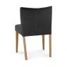 Bentley Designs Turin Light Oak 4 Seater Glass Circular Dining Set & 4 Low Back Upholstered Chairs in Gun Metal Velvet Fabric