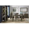 Bentley Designs Turin Dark Oak 4-6 Seater Dining Set & 4 Slat Back Chairs Upholstered in Distressed Bonded Leather- feature