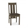Bentley Designs Turin Dark Oak 4-6 Seater Dining Set & 4 Slat Back Chairs Upholstered in Distressed Bonded Leather- chair fro