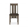 Bentley Designs Turin Dark Oak 4-6 Seater Dining Set & 4 Slat Back Chairs Upholstered in Distressed Bonded Leather- chair fro