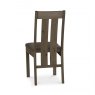 Bentley Designs Turin Dark Oak 4-6 Seater Dining Set & 4 Slat Back Chairs Upholstered in Distressed Bonded Leather- chair bac