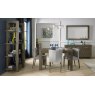 Bentley Designs Turin Dark Oak 4-6 Seater Dining Set & 4 Low Back Chairs Upholstered in Pebble Grey Fabric- feature