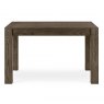 Bentley Designs Turin Dark Oak 4-6 Seater Dining Set & 4 Low Back Chairs Upholstered in Pebble Grey Fabric- table front