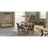 Bentley Designs Cadell Aged & Weathered Oak 6 Seater Dining Set & 6 Upholstered Chairs in Mulberry Fabric- feature