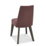 Bentley Designs Cadell Aged & Weathered Oak 6 Seater Dining Set & 6 Upholstered Chairs in Mulberry Fabric- chair back angle