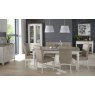 Bentley Designs Montreux Grey Washed Oak & Soft Grey 6-8 Seater Dining Set & 6 Upholstered Chairs in Grey Bonded Leather- fea
