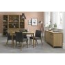 Bentley Designs Bergen Oak 2-4 Seater Dining Set & 4 Upholstered Chairs in Black Gold Fabric- feature