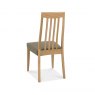 Bentley Designs Bergen Oak 4-6 Seater Dining Set & 4 Slat Back Chairs Upholstered in Black Gold Fabric- chair back angle