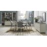 Bentley Designs Bergen Grey Washed Oak & Soft Grey 2-4 Seater Dining Set & 4 Upholstered Chairs in Titanium Fabric- feature