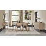 Bentley Designs Dansk Scandi Oak 6 Seater Dining Set & 6 Upholstered Veener Back Chairs in Cold Steel Fabric- feature