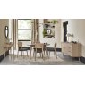 Bentley Designs Dansk Scandi Oak 4 Seater Dining Set & 4 Upholstered Veener Back Chairs in Cold Steel Fabric- feature