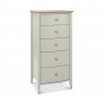 Premier Collection Whitby Scandi Oak & Soft Grey 5 Drawer Chest