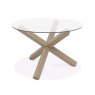 Premier Collection Turin Aged Oak Circular Glass Table