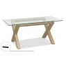 Premier Collection Turin Aged Oak Glass Top Dining Table