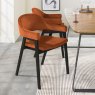 Signature Collection Camden Peppercorn Upholstered Arm Chair in a Rust Velvet Fabric (Pair)