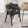 Signature Collection Camden Peppercorn Upholstered Arm Chair in a Dark Grey Fabric (Pair)