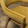 Signature Collection Camden Rustic Oak Upholstered Arm Chair - Dark Mustard Velvet Fabric (Pair)
