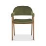 Signature Collection Camden Rustic Oak Upholstered Arm Chair - Cedar Velvet Fabric (Pair)