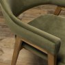Signature Collection Camden Rustic Oak Upholstered Arm Chair in a Cedar Velvet Fabric (Pair)