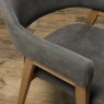 Signature Collection Camden Rustic Oak Upholstered Arm Chair in a Dark Grey Fabric (Pair)